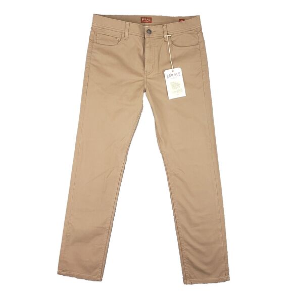 New! Red Ale by Alesbury Bedford Cord Pants Mens 30x30 Tan Slim Fit Corduroy